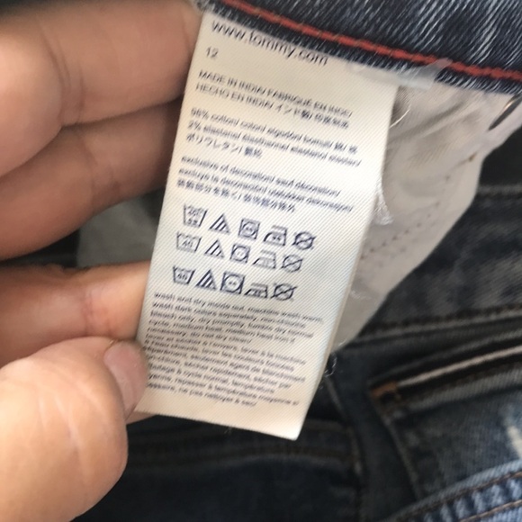 TOMMY Hilfiger boyfriend ripped jeans high waist ankle size 12 - Picture 12 of 12